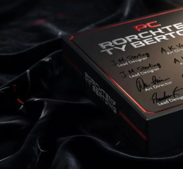 Coffret collector de jeu PC signé par des développeurs ou artistes.
