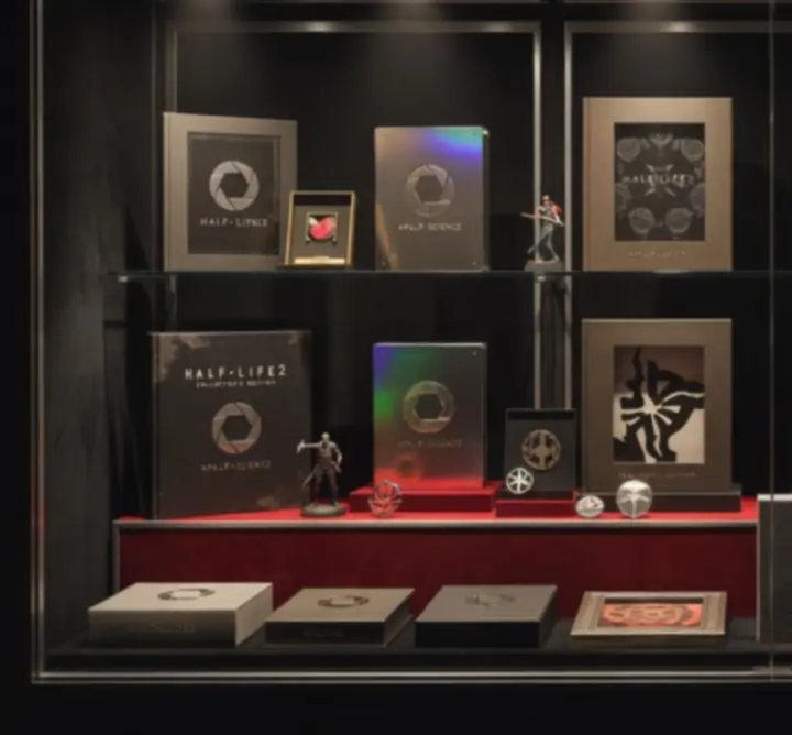 Vitrine élégante de jeux PC rétro en CD et éditions collector