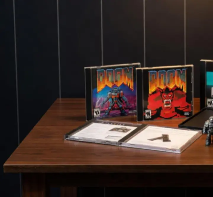 Vitrine présentant une collection de base de jeux PC rétro